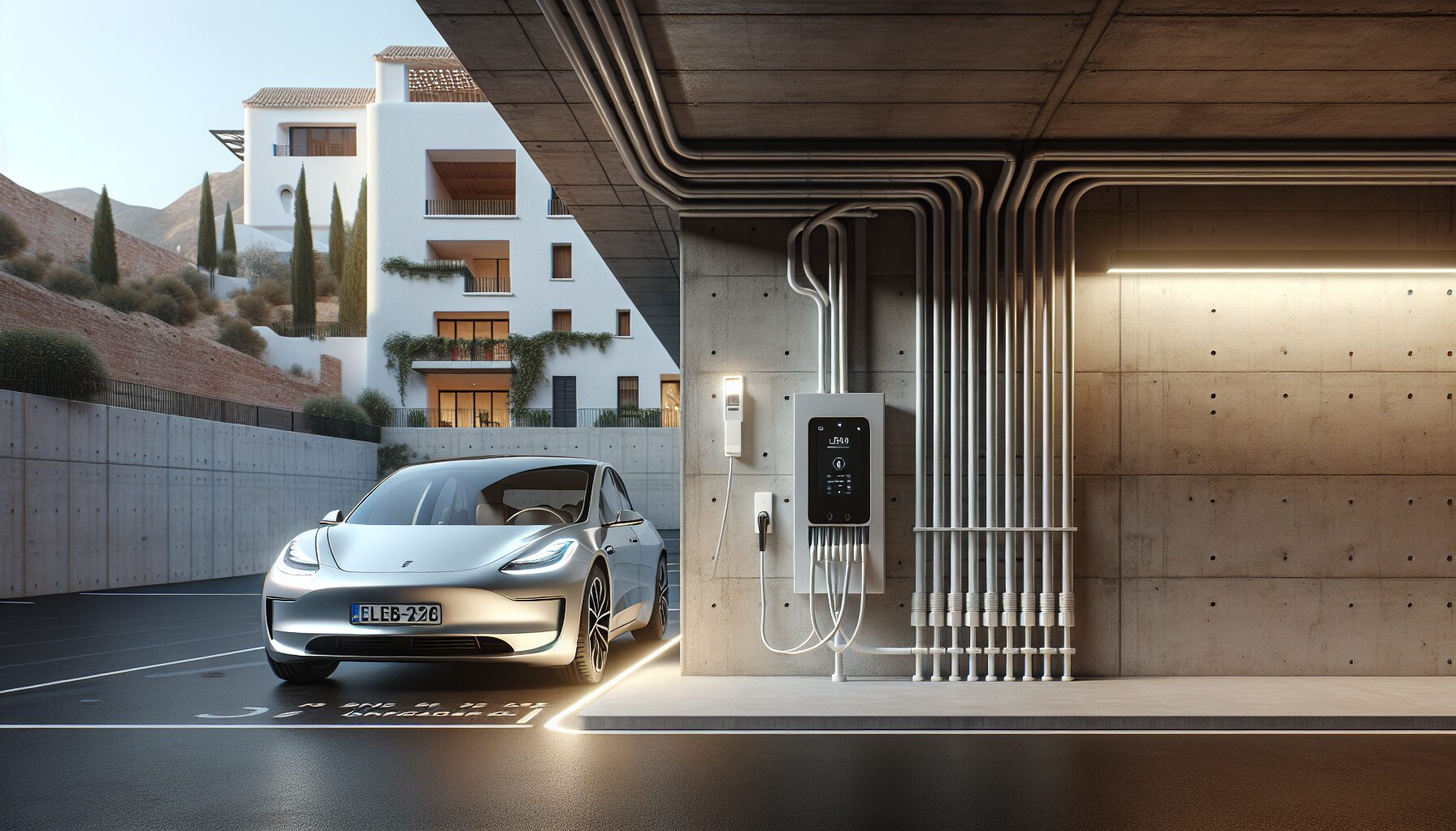 Cargador en garaje comunitario en Granada sin permiso